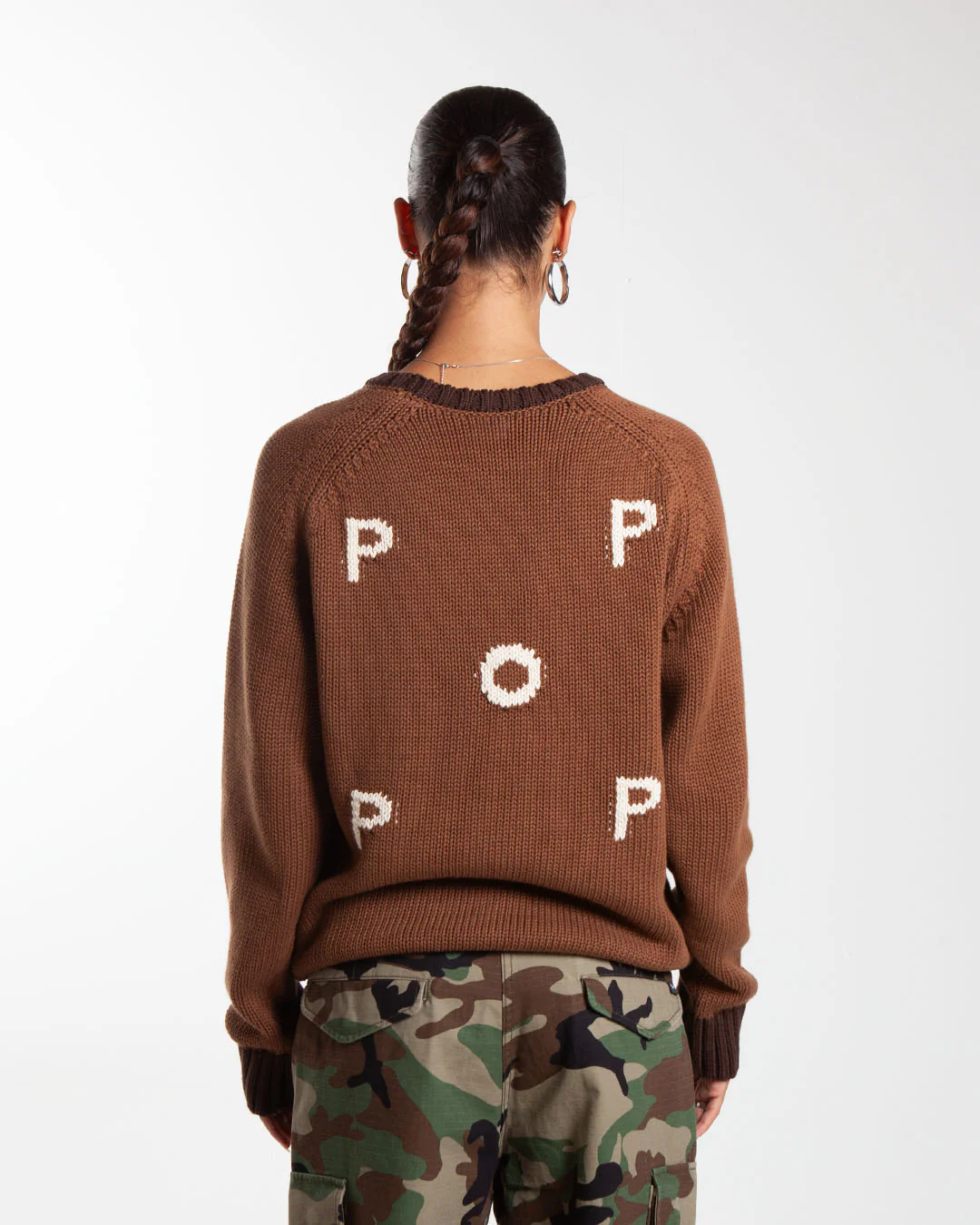 Pop Trading Company Knitted Logo Crewneck Bison - Image 3