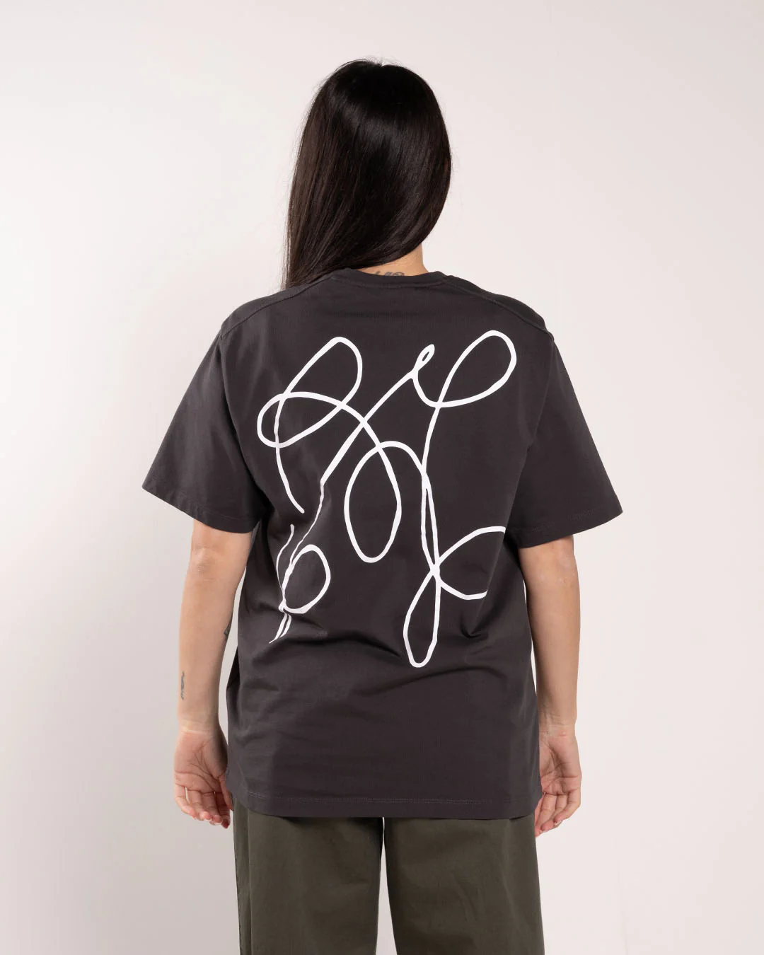 Pop Trading Company Oneliner T-Shirt Anthracite - Image 3