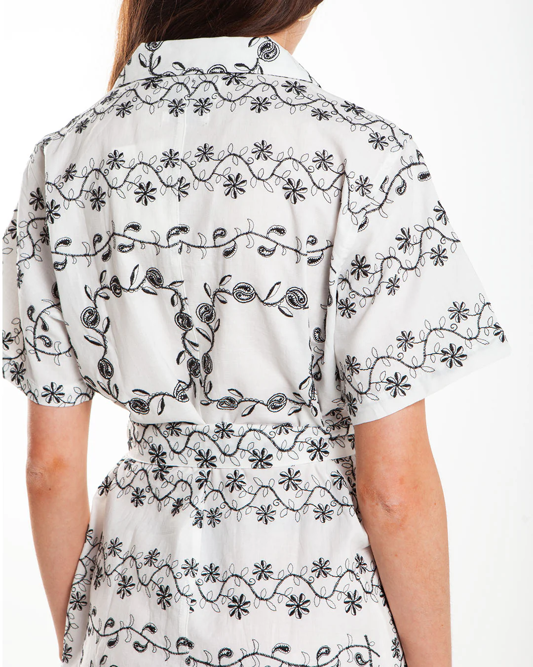 Potato Head Yin-Yang Paisley Women's Playsuit Off White Black - Image 6