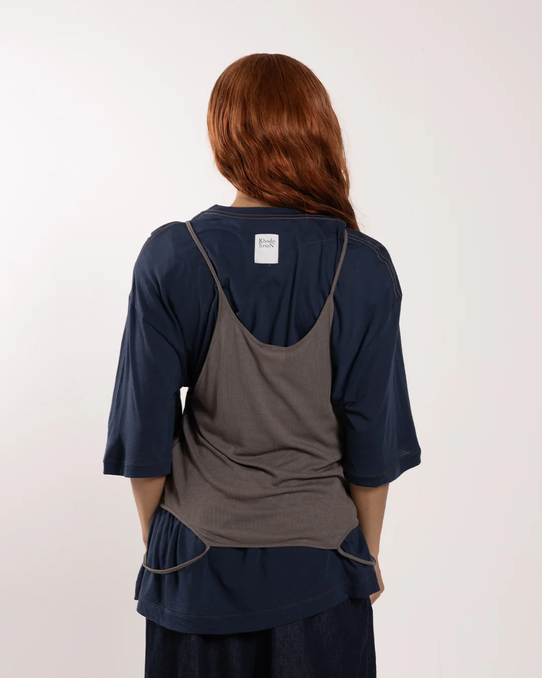 Rhodolirion Camisole Top/Loose Fitting Tee Navy - Image 3