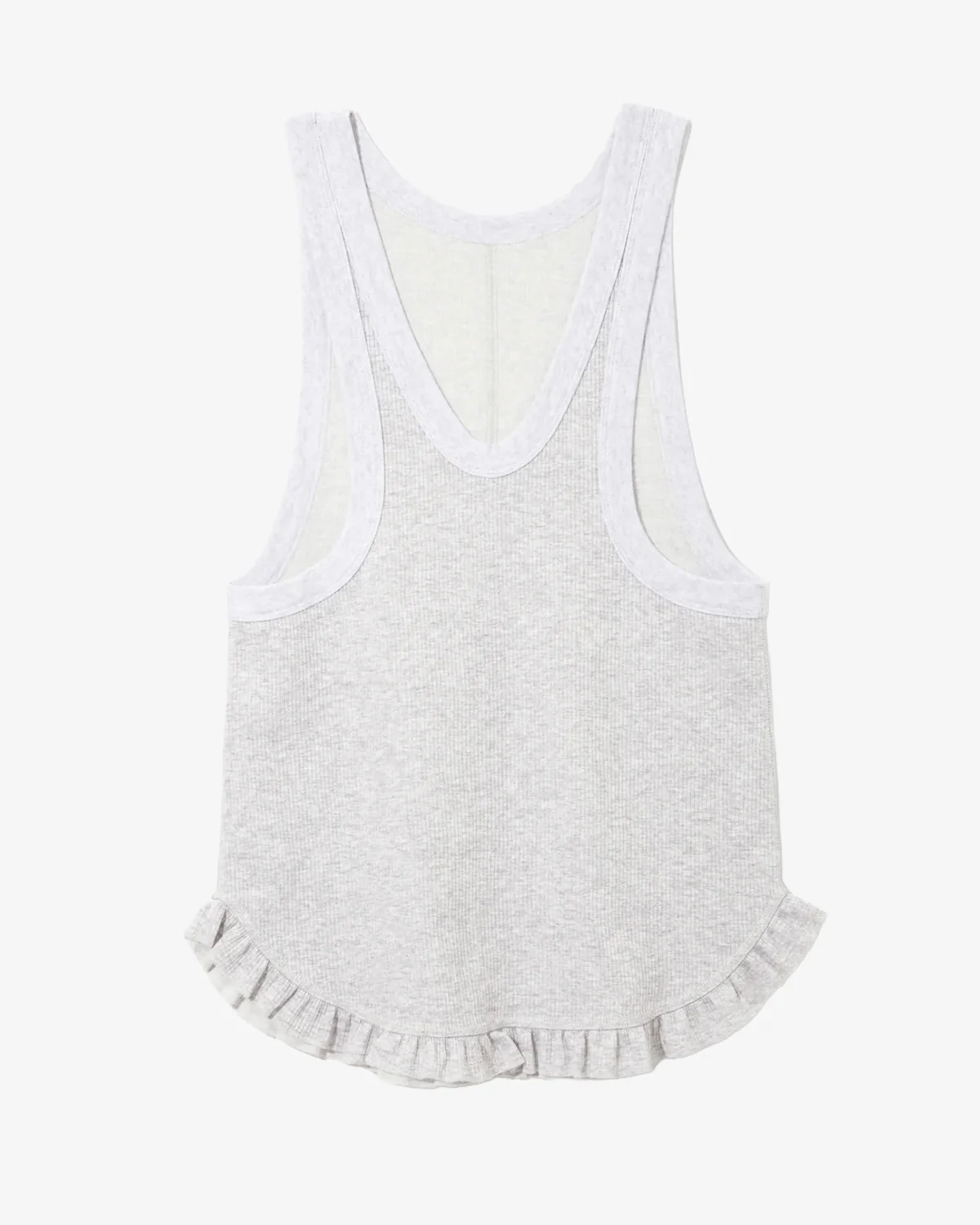 Rhodolirion Ribbed Frill Tank Top Grey - Image 6