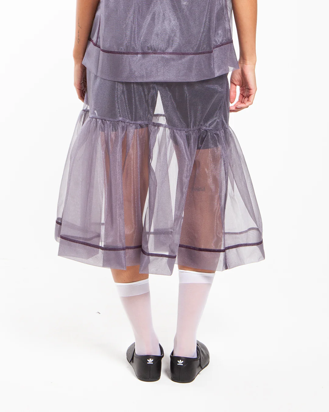Rhodolirion Single Tiered Skirt - Sheer Tricot Grey - Image 3