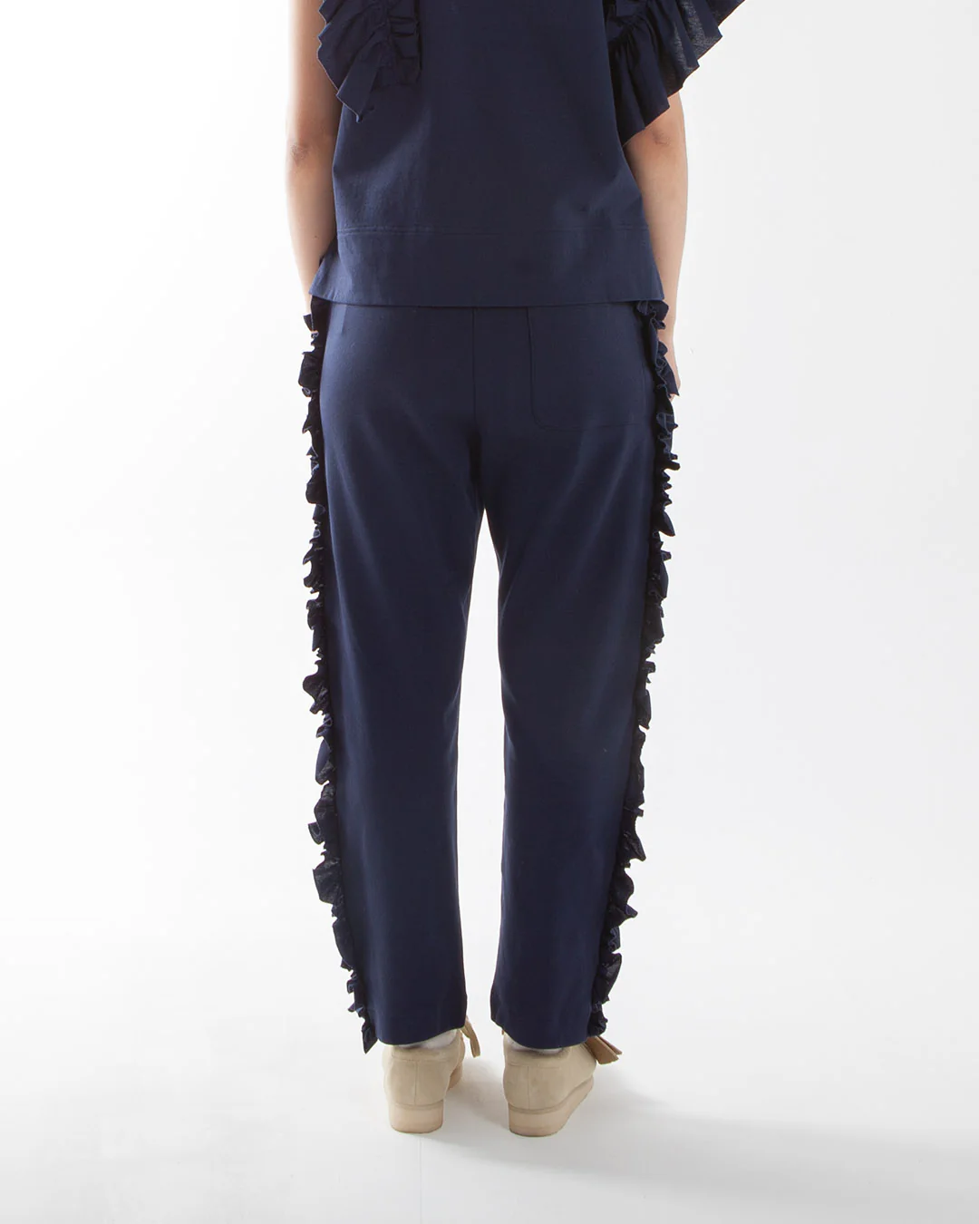 Rhodolirion Swallow Frill Side Pants Navy - Image 3