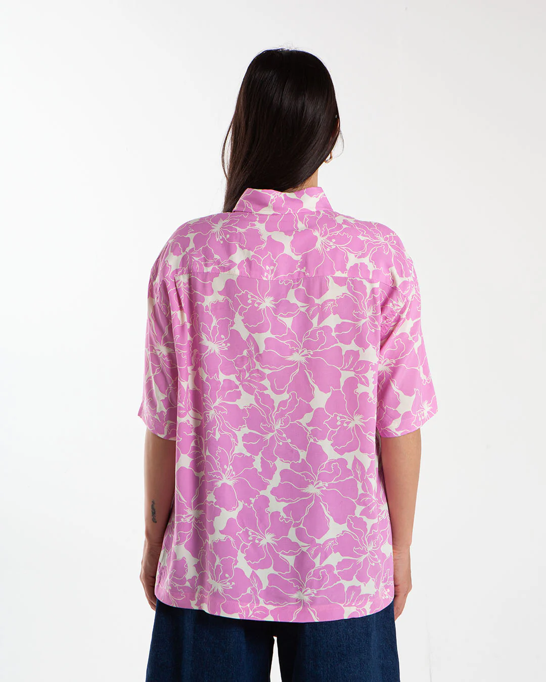 Stüssy Floral Hawaiian Shirt Pink - Image 3