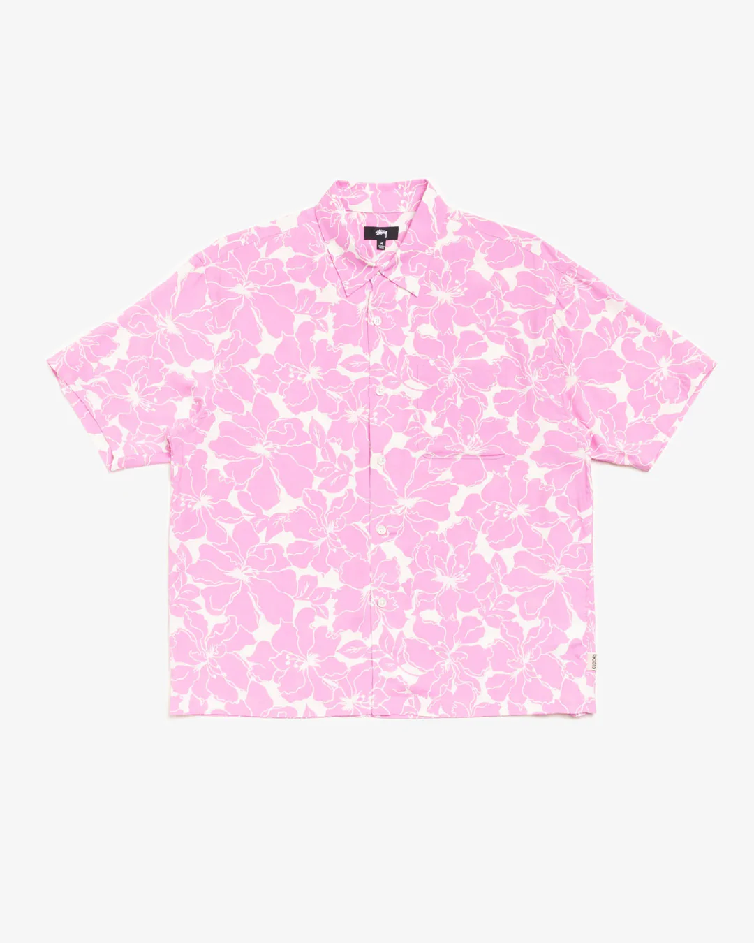 Stüssy Floral Hawaiian Shirt Pink - Image 6