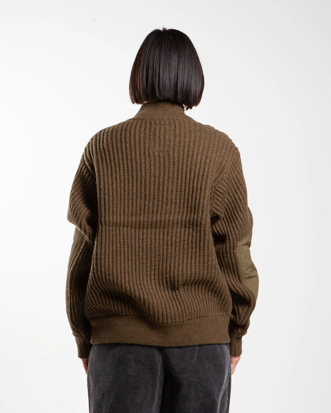 Stüssy Military Patch Zip Sweater Green - Image 3