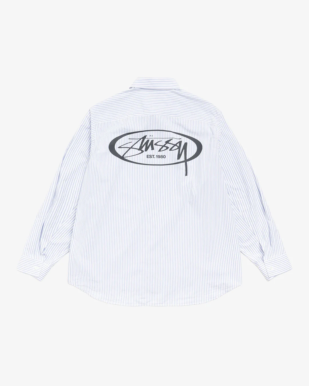 Stüssy Standard LS Shirt Logo Blue Stripe - Image 5
