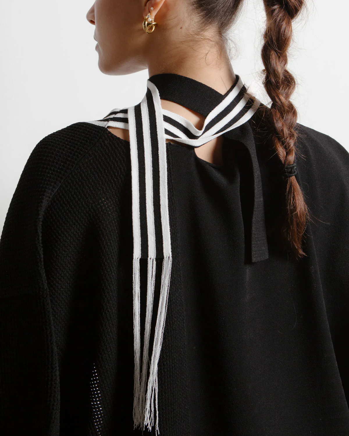 Y-3 Knit Top Black White - Image 7
