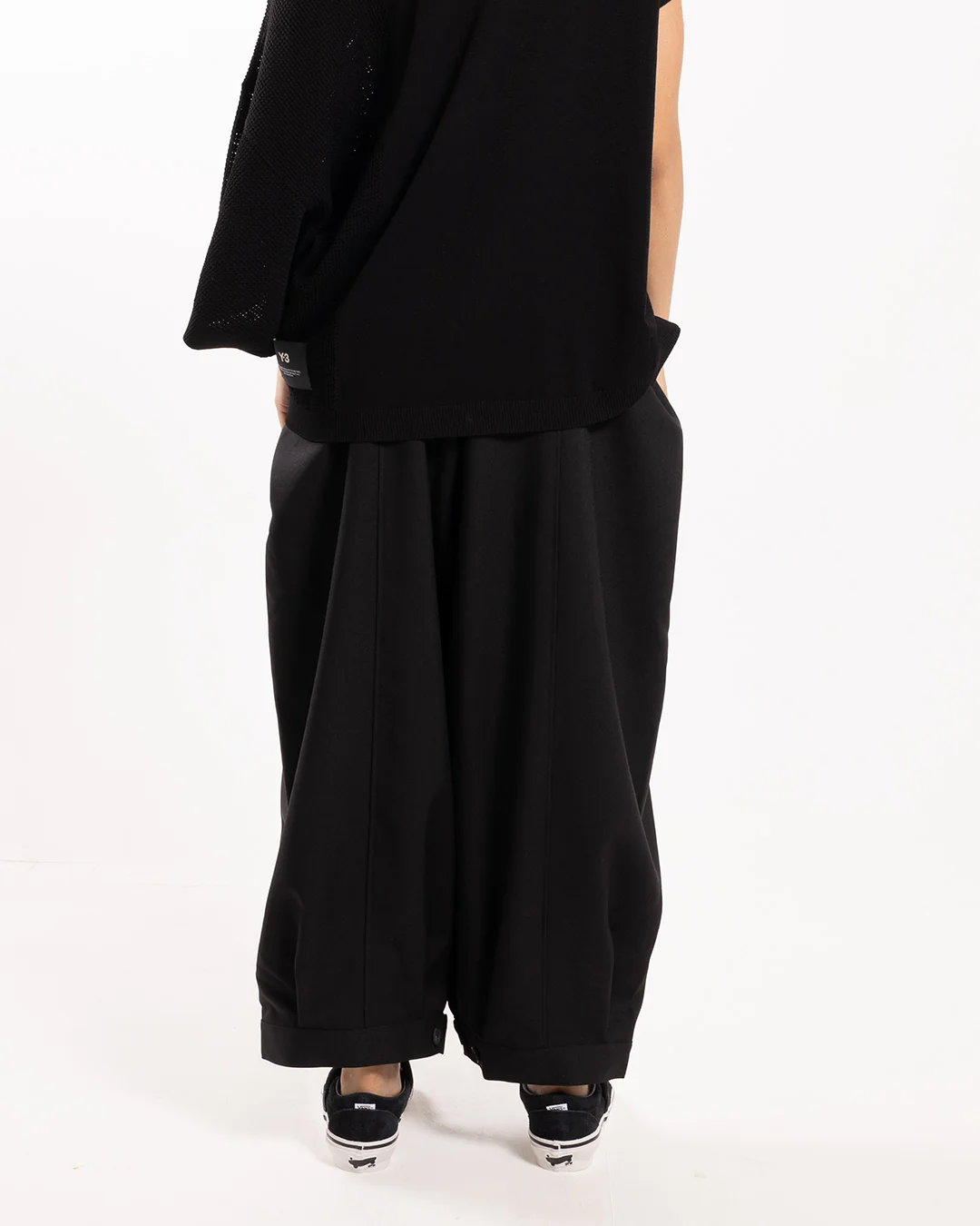 Y-3 Sports Uniform Cropped Top Flared Track Pants Black - Image 3